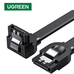 UGREEN Angled كابل بيانات SATA 3 0.5m (أسود)