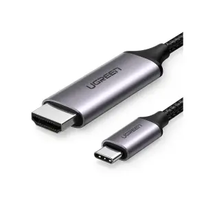 UGREEN USB Type C إلى كابل HDMI ذكر إلى ذكر غلاف ABS 1.5m (أبيض)