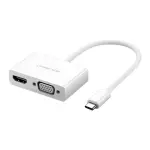 UGREEN USB Type C إلى HDMI + VGA محول (أبيض)
