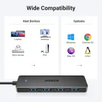 UGREEN USB-A 3.0(5Gbps）إلى 4 *USB-A 3.0 محول 1M