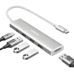 UGREEN 5-دخل-1 USB-C إلى HDMI HDMI 4K@30Hz + 3*USB 3.0 A+PD Power محول creamy أبيض