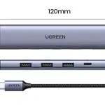 UGREEN 5-دخل-1 USB-C إلى HDMI HDMI 4K@30Hz + 3*USB 3.0 A+PD Power محول creamy أبيض