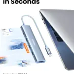 UGREEN 5-دخل-1 USB-C إلى HDMI HDMI 4K@30Hz + 3*USB 3.0 A+PD Power محول creamy أبيض