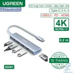 UGREEN 5-دخل-1 USB-C إلى HDMI HDMI 4K@30Hz + 3*USB 3.0 A+PD Power محول أزرق