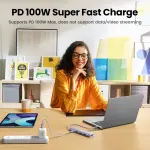 UGREEN 5-دخل-1 USB-C إلى HDMI HDMI 4K@30Hz + 3*USB 3.0 A+PD Power محول أزرق