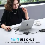 UGREEN 4-منفذ USB 3.2 Gen 2 موزع USB-C إلى 2xUSB-A + 2xموزع USB-C