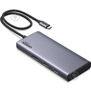UGREEN 8-دخل-1 USB-C إلى 2*USB-A 3.2+2*USB-C 3.2+2*HDMI+DP+PD منفذ محول