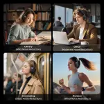 UGREEN HiTune Max5c سماعات رأس هجينة بخاصية إلغاء الضوضاء النشط أسود