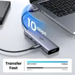 UGREEN 6-دخل-1 USB-C إلى HDMI 4K@60Hz + 2*USB-A 3.2+2*USB 3.2 C+PD Power محول