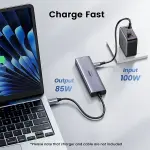 UGREEN 6-دخل-1 USB-C إلى HDMI 4K@60Hz + 2*USB-A 3.2+2*USB 3.2 C+PD Power محول