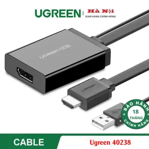 UGREEN HDMI + USB إلى DP محول 0.5m (أسود)