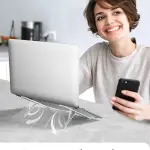 UGREEN حامل لابتوب قابل للطي من الألمنيوم ارتفاع قابل للتعديل 46.5mm-136.5mm حتى 17.3" (فضي)