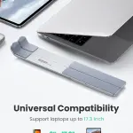 UGREEN حامل لابتوب قابل للطي من الألمنيوم ارتفاع قابل للتعديل 46.5mm-136.5mm حتى 17.3" (فضي)