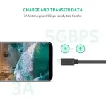 UGREEN USB Type C ذكر إلى أنثى كابل تمديد 0.5m (أسود)