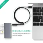 UGREEN USB Type C ذكر إلى أنثى كابل تمديد 0.5m (أسود)