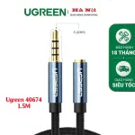 UGREEN 3.5mm Male to 3.5mm Female Extension Braid 1.5m (Black)