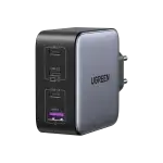 UGREEN USB-A+3*USB-C 100W GaN تقني شاحن سريع أوروبي رمادي