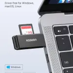 UGREEN USB 3.0 إلى TF + SD قارئ بطاقات مزدوج (أسود)