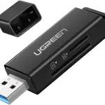 UGREEN USB 3.0 إلى TF + SD قارئ بطاقات مزدوج (أسود)