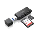 UGREEN USB 3.0 إلى TF + SD قارئ بطاقات مزدوج (أسود)