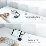 UGREEN USB 3.0 موزع مع USB-C منفذ 1m (أسود)