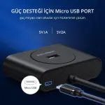 UGREEN USB 3.0 موزع مع USB-C منفذ 1m (أسود)