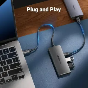 UGREEN 6-دخل-1 USB-C إلى HDMI+2*USB-A 3.2 +1*USB 3.2 C+RJ45+PD Power محول