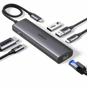 رض UGREEN 6-دخل-1 USB-C إلى HDMI+2*USB-A 3.2 +1*USB 3.2… محول