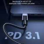 UGREEN USB-C إلى USB-C PD كابل شحن سريع 240W رمادي فضائي 1m