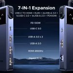 UGREEN USB-C إلى HDMI(4K@60Hz) +2*USB-A3.0+USB-C3.0+USB-A2.0+Gigabit RJ45+PD(100W)