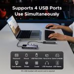 UGREEN USB-C إلى HDMI(4K@60Hz) +2*USB-A3.0+USB-C3.0+USB-A2.0+Gigabit RJ45+PD(100W)