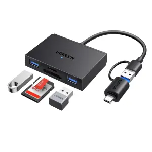 عرض UGREEN 4-دخل-1 USB-C/USB-A قارئ بطاقات