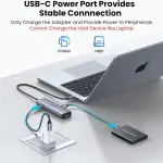 UGREEN 6-دخل-1 USB 3.2 C إلى USB-A 3.2+USB-A 2.0+2* USB-C 3.2 محول + Gigabit مع USB-C منفذ طاقة