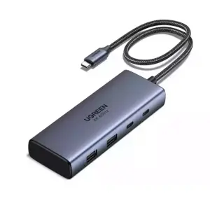 رض UGREEN 7-دخل-1 USB-C إلى 2*USB-A 3.2+2*USB-C 3.2+2*HDMI+PD… محول