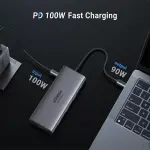 UGREEN 10-دخل-1 USB-C إلى USB-A 3.2+USB-A 3.0+2*USB-C 3.2+2*HDMI+RJ45 Gigabit+SD&TF +PD منفذ محول