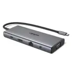UGREEN 11-دخل-1 USB-C إلى 2xUSB-C 3.2+USB-A 3.2+USB-A 3.0+HDMI+VGA+RJ45 Gigabit+SD/TF+AUX3.5mm+PD محول