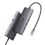 UGREEN 11-دخل-1 USB-C إلى 2xUSB-C 3.2+USB-A 3.2+USB-A 3.0+HDMI+VGA+RJ45 Gigabit+SD/TF+AUX3.5mm+PD محول