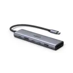 UGREEN 7-دخل-1 USB-C إلى HDMI 4K@60Hz + 2xUSB-C 3.2+1xUSB-A 3.2+SD/TF+PD محول