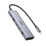 UGREEN 7-دخل-1 USB-C إلى HDMI 4K@60Hz + 2xUSB-C 3.2+1xUSB-A 3.2+SD/TF+PD محول