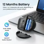 UGREEN ماوس لاسلكي متعدد الأوضاع أسود 2.4Ghz&BT