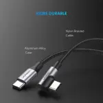 UGREEN USB-C 2.0 ذكر إلى بزاوية USB-C 2.0 ذكر 3A كابل بيانات(90°زاوية) 1.00M