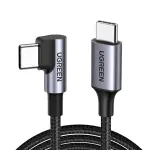 UGREEN USB-C 2.0 ذكر إلى بزاوية USB-C 2.0 ذكر 3A كابل بيانات(90°زاوية) 2.00M