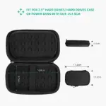 UGREEN حقيبة تخزين قرص صلب بحجم كبير 18*9.5*5.5cm