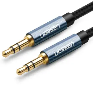 رض UGREEN 3.5mm ذكر إلى 3.5mm ذكر كابل مطلي بالذهب معدني علبة… أسود