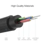 UGREEN 3.5mm ذكر إلى 3.5mm ذكر كابل مطلي بالذهب معدني علبة مع ضفيرة 2m أسود