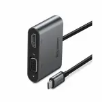UGREEN USB-C إلى HDMI + VGA محول مع PD (رمادي فضائي) (استخدام متزامن)