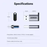UGREEN USB-A 3.0 إلى USB-C محول (رمادي)