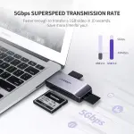 UGREEN USB-A 3.0 إلى TF/SD/CF/MS متعدد الوظائف قارئ بطاقات Multi-Read
