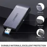 UGREEN USB-A 3.0 إلى TF/SD/CF/MS متعدد الوظائف قارئ بطاقات Multi-Read