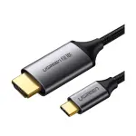 UGREEN USB-C إلى HDMI كابل ذكر إلى ذكر ألمنيوم Shell 1.5m (رمادي أسود)